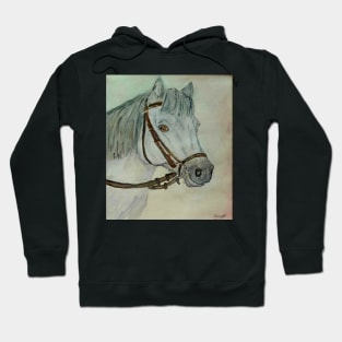 Grey Connemara Pony Watercolour Painting Hoodie